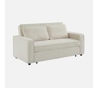 sweeek - Canapé Convertible 3 Places Bouclette crème