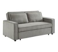 Canapé convertible 3 places gris clair velours côtelé. banquette. lit