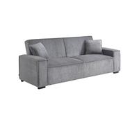 sweeek - Canapé Convertible 3 Places Gris Clair Velours côtelé L 231 x P 96.5 x H 80cm