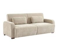 sweeek | Canapé convertible 3 places tissu beige L 211 x P 92 x 85cm - Dany Beige G