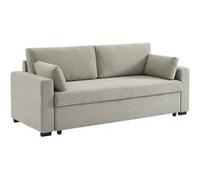 sweeek | Canapé convertible 3 places tissu chenille gris clair L 211 x P 90 x H 86 cm - Easy Gris clair G