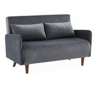 Alice's Garden - Canapé convertible 2 places scandinave - Panam - pieds bois. banquette. dossier inclinable Velours Gris foncé - Gris foncé