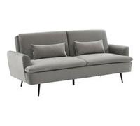 Canapé convertible John 2-3 places pieds métal et velours gris clair L 210 x P111 x H48cm Gris G