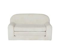 sweeek - Canapé lit Enfant en Velours côtelé dépliable. Couleur crème. L 90 x P 43 x H 51.5 cm