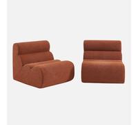 sweeek Canapé modulaire Bouclé, 2 places, Nova Bouclé, terre cuite, 81 x 99 x 75 cm