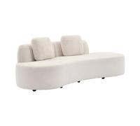sweeek - Canapé Virgule 3 Places en Tissu Bouclette Forme Organique - Wave L 232 x P 97 x H 68cm
