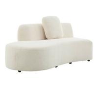 sweeek | Canapé virgule organique gauche 2-3 places bouclette blanche L 171 x P 93 x H 68cm - Wave Blanc G