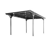 sweeek - Carport Aluminium. Polycarbonate et Acier Inoxydable 15m² Anthracite - 1 Voiture Max. - Le Born