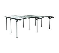 sweeek - Carport avec Extension 30m² Aluminium Anthracite et Polycarbonate - Le Mans 5x6m - abri de Voiture 505 x 600 x 239 cm