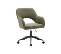 sweeek - Chaise de Bureau à roulettes Velours côtelé Kaki. L 60 x P 62 x H 89 / 99cm