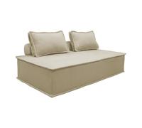 sweeek - Chauffeuse 2 Places pour canapé modulable Tissu capitonné Beige