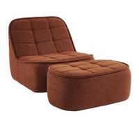 sweeek | Chauffeuse bouclette texturée 1 place + repose pieds terracotta L 93 x P 104 x H 85cm - Boni G