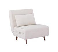 swe hauffeuse Convertible Tissu Chenille piètement Bois 1 Place Blanc - Guest