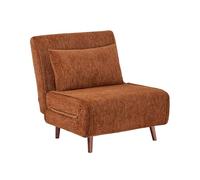 sweeek - Chauffeuse Convertible Tissu Chenille piètement Bois 1 Place Terracotta - Guest
