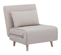 sweeek - Chauffeuse Convertible Tissu piétement Bois 1 Place Beige Guest
