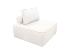 sweeek - Chauffeuse pour canapé modulable Tissu Bouclette crème 1 Place Bao. L 90 x P 90 x H 74cm