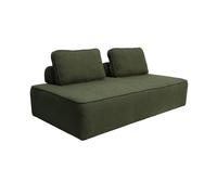 sweeek - Chauffeuse pour canapé modulable Tissu Bouclette Kaki 2 Places Bao. L 180 x P 90 x H 74cm