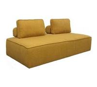 Chauffeuse pour canapé modulable tissu bouclette moutarde 2 places Bao L 180 x P 90 x H 74cm