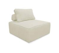 sweeek - Chauffeuse pour canapé modulable Velours côtelé crème avec Un Coussin