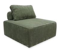 sweeek - Chauffeuse pour canapé modulable Velours côtelé Vert avec Un Coussin
