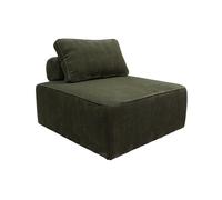 sweeek - Chauffeuse pour canapé modulable Velours côtelé Vert foncé avec Un Coussin