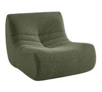 sweeek Chauffeuse tissu effet alpaca 1 place kaki style contemporain L 91 x P 105 x H 72cm Kaki G