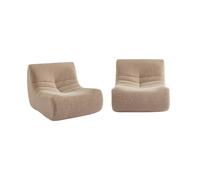 sweeek - Chauffeuse Tissu Effet Alpaca 2 Places. Beige. Style Contemporain. L 91 x P 105 x H 72cm
