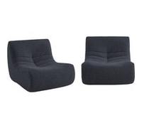 sweeek - Chauffeuse Tissu Effet Alpaca 2 Places. Bleu Nuit. Style Contemporain. L 91 x P 105 x H 72cm