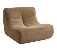 sweeek - Chauffeuse Velours côtelé 1 Place Taupe L 91 x P 105 x H 72 cm - SOKOL