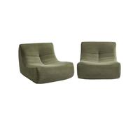 sweeek - Chauffeuse Velours côtelé 2 Places Kaki L 91 x P 105 x H 72 cm - SOKOL