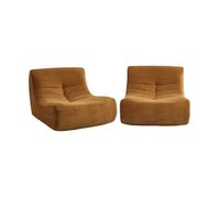 sweeek - Chauffeuse Velours côtelé 2 Places Moutarde L 91 x P 105 x H 72 cm - SOKOL