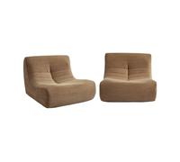 sweeek - Chauffeuse Velours côtelé 2 Places Taupe L 91 x P 105 x H 72 cm - SOKOL
