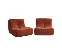 sweeek - Chauffeuse Velours côtelé 2 Places Terracotta L 91 x P 105 x H 72 cm - SOKOL