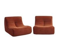sweeek - Chauffeuse Velours côtelé 2 Places Terracotta L 91 x P 105 x H 72 cm - SOKOL