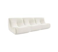 sweeek - Chauffeuse Velours côtelé 3 Places crème L 91 x P 105 x H 72 cm - SOKOL