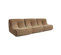 sweeek - Chauffeuse Velours côtelé 3 Places Taupe L 91 x P 105 x H 72 cm - SOKOL