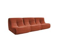 sweeek - Chauffeuse Velours côtelé 3 Places Terracotta L 91 x P 105 x H 72 cm - SOKOL