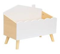 sweeek - Coffre à Jouets Enfant Effet Bois. Blanc. L 58 x P 28 x H 44.5 cm