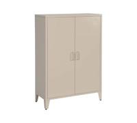 sweeek - Commode/Armoire en métal Beige. 2 espaces de Rangement. casiers