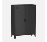 swe ommode/Armoire en métal Noir 2 espaces de Rangement. casiers