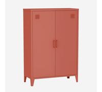sweeek - Commode/Armoire en métal Terracotta. 2 espaces de Rangement. casiers