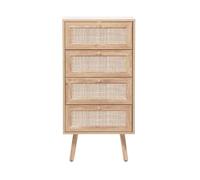 swe ommode chiffonnier décor bois et cannage 4 tiroirs BOHÈME