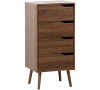 sweeek | Commode chiffonnier décor bois noyer 4 tiroirs - 48 x 396 x 96 cm - Nepal G