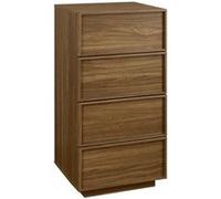 sweeek | Commode chiffonnier noyer 4 tiroirs effet bois - L 48 x P 43 x H 985cm - Kuba G