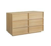 sweeek - Commode de Rangement Effet Bois 6 tiroirs Naturel L 120 x P 43 x H 75cm - Kuba
