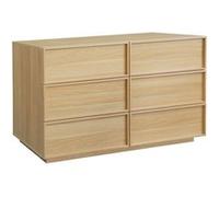 sweeek Commode de rangement effet bois 6 tiroirs naturel L 120 x P 43 x H 75cm - Kuba Naturel G
