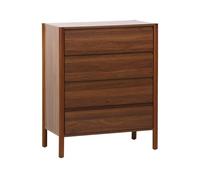 sweeek - Commode décor Bois 4 tiroirs Noyer 80cm - 80 x 40 x 98 cm - Harmony
