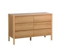 sweeek - Commode décor Bois 6 tiroirs 120cm Naturel - 120 x 42 x 78.5 cm - Harmony