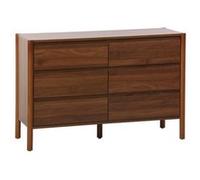 sweeek | Commode décor bois 6 tiroirs 120cm noyer - 120 x 42 x 785 cm - Harmony G