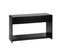 Console 2 tiroirs 1 étagère effet bois noir arrondi